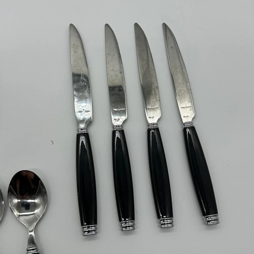Pfaltzgraff Tabletones Black Stainless Steel Flatware 20 Piece Set Service 4